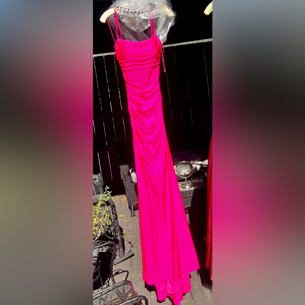 La Femme Hot Pink Prom Dress